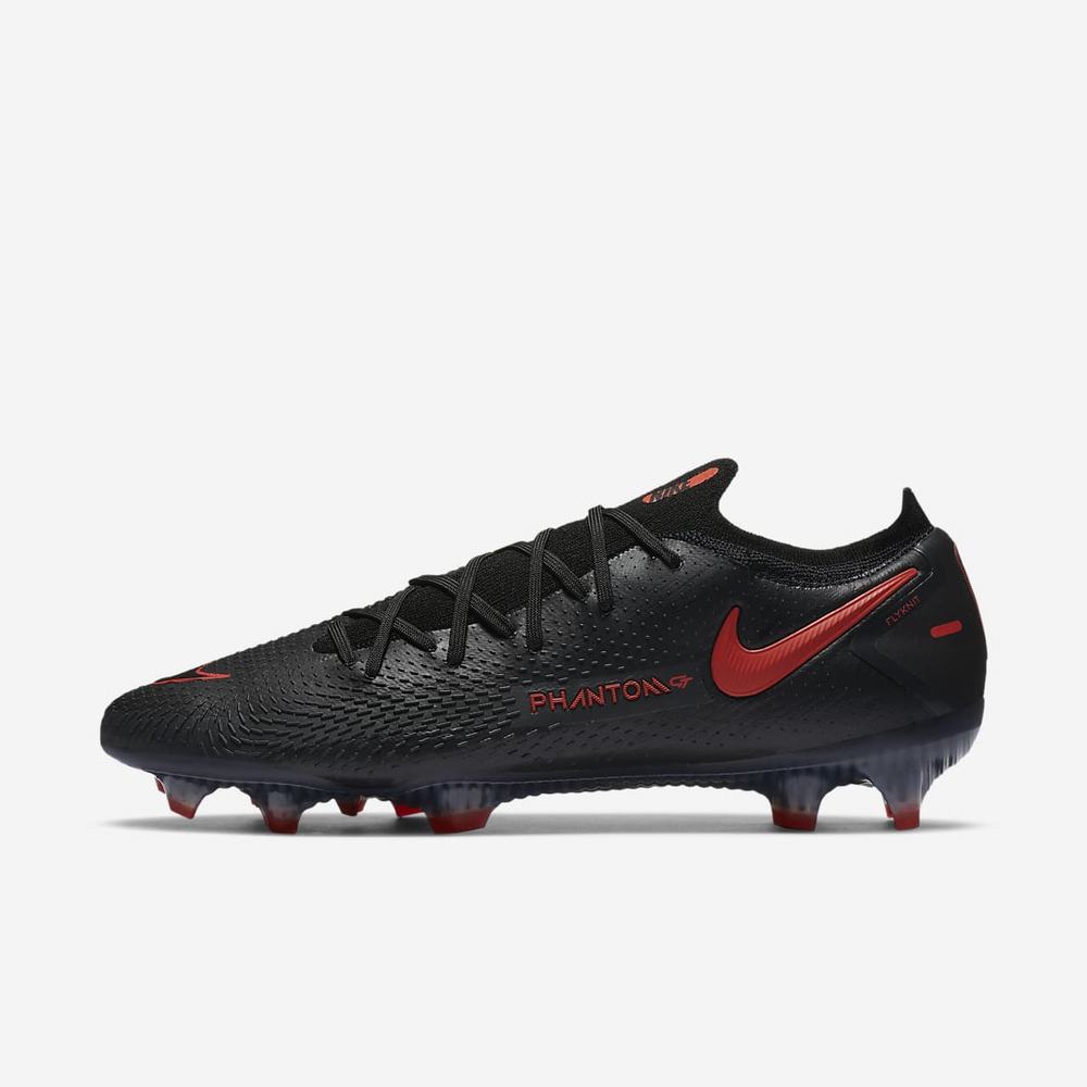 Crampon De Foot Nike Phantom GT Elite FG Noir 7216-958 Black/Dark Smoke Grey/Chile Red Femme | TFB-63273592